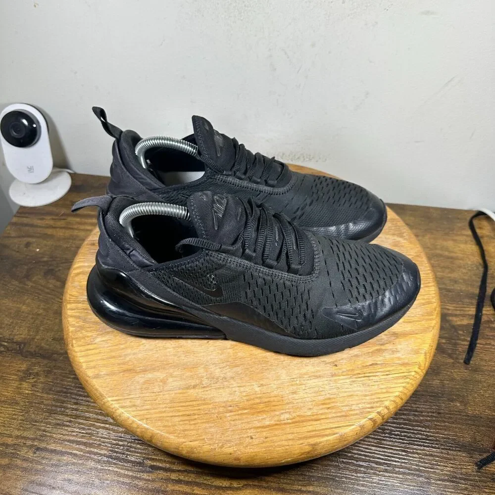 Nike Air Max 270 Mens Size 9 Triple Black Shoes Sneakers AH8050-005